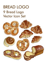 Bread logo vector Icon set