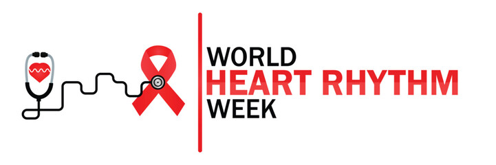 World Heart Rhythm Week. Suitable for greeting card, poster and banner. Vector illustration.