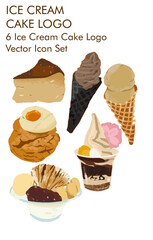 Ice cream cake logo vector Icon set 