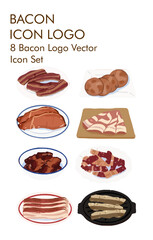 Bacon logo vector Icon set