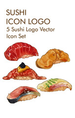 Sushi logo vector Icon set