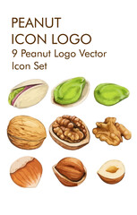 Peanut logo Vector Icon set