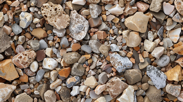 Fondo de grava o rocas peque&ntilde;as en tonos naturaleza