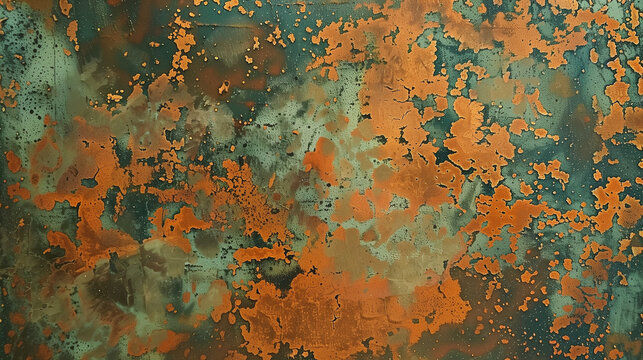 Textura bronce oxidado con degradaci&oacute;n en tonos naranjas y verdes