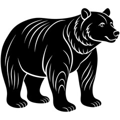 bear vector silhouette illustration on white background 
