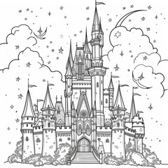 Enchanting Castle Coloring Page for Kids