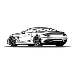 Vector illustration of a sports car on a white background