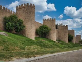 Walls of Avila, beautiful medieval fortifications of the old town. Spain