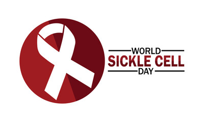 Fototapeta premium World Sickle Cell Day wallpaper with shapes and typography, banner, card, poster, template. World Sickle Cell Day, background