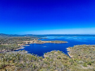 Aerial View from Pindari Dam, New South Wales, Australia on a sunny day