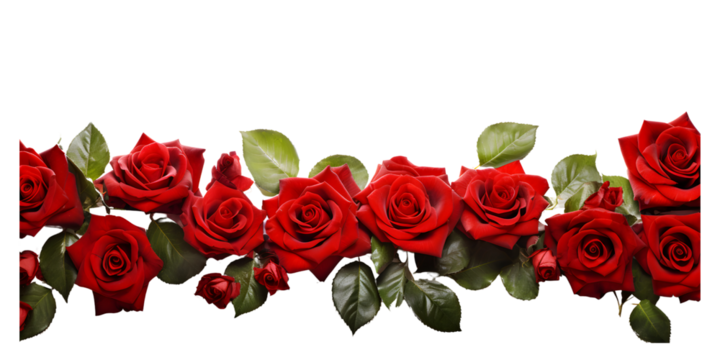 crown of red roses isolated on transparent backgound 