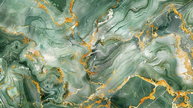 Smaragd gr&uuml;ner Edelstein mit goldener Ader, marmorierter Hintergrund 