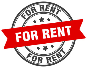 for rent stamp. for rent label on transparent background. round sign
