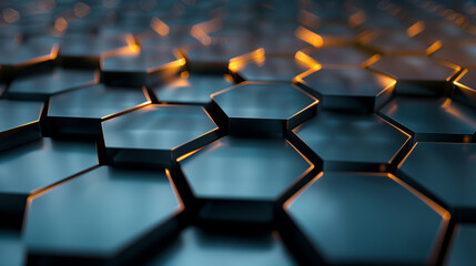 Fototapeta premium Structural communication of data transmission. Futuristic hexagon illustration. Technology concept.