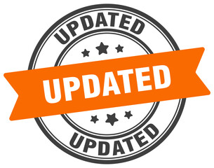 updated stamp. updated label on transparent background. round sign