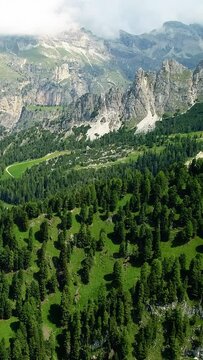 Parco Naturale Puez Odle protected natural area vertical video.