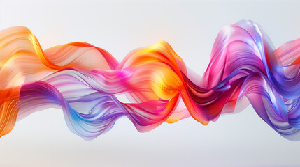 Colorful twisted ribbon in motion on white background,Generative AI