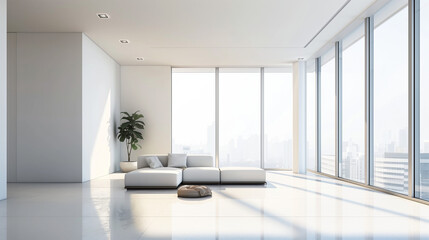 Modern apartment interior with minimalist design