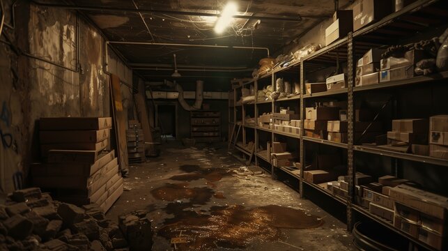 abandoned warehouses, background for scenes

