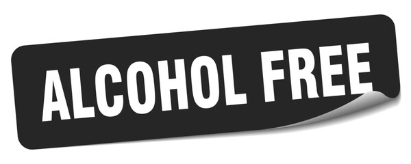 alcohol free sticker. alcohol free label