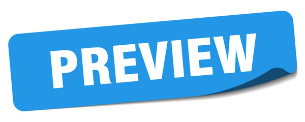 preview sticker. preview label