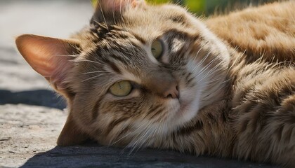 ひなたぼっこをする猫 cat basking in the sun