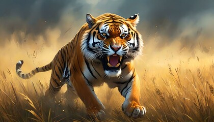 威嚇するワイルドなトラ a menacing wild tiger