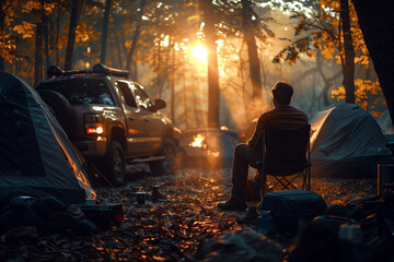Fototapeta premium Camping in the forest