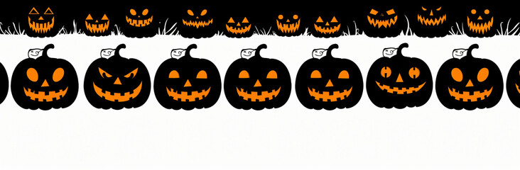 Halloween Extravaganza, Enchanting Night Sky & Pumpkin Set in Papercut Style - Vector Illustrations Featuring Full Moon, Witch's Cauldron, Spider Webs & Bats. Ideal for Posters & Brochures with Custom