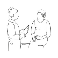 pregnant woman at a doctor's appointment