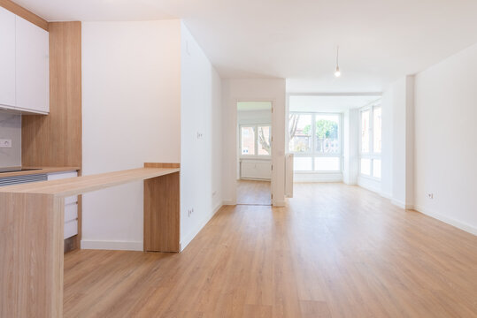 Spacious and modern empty apartment interior