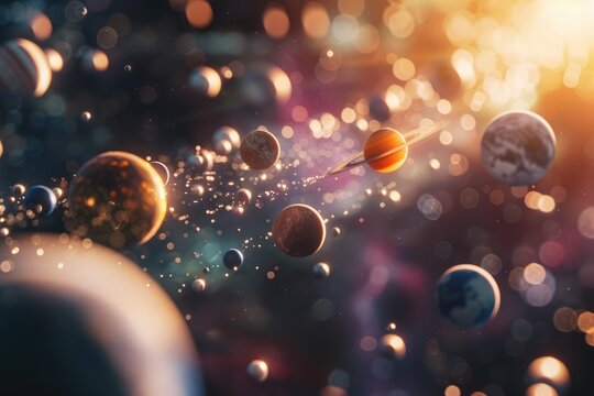 image of many planets in space, astronomical and astrological background, space exploration