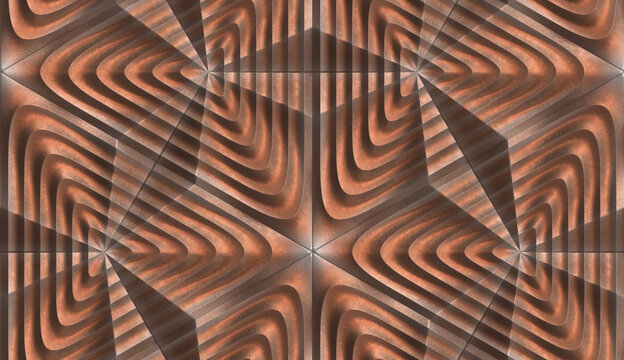 3D Geometric Seamless Wallpaper Pattern Design