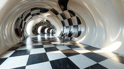 Fototapeta premium Optical illusions with colors overlapping shapes creating depth.