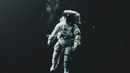 Astronaut Floating in Space, surrounded by the vastness of space and stars.