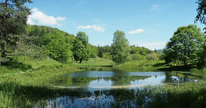 Der Letzbergweiher oberhalb von Sch&ouml;nau im Schwarzwald mit einer tollen Aussicht nach Michelr&uuml;tte und Naturpark S&uuml;dschwarzwald

