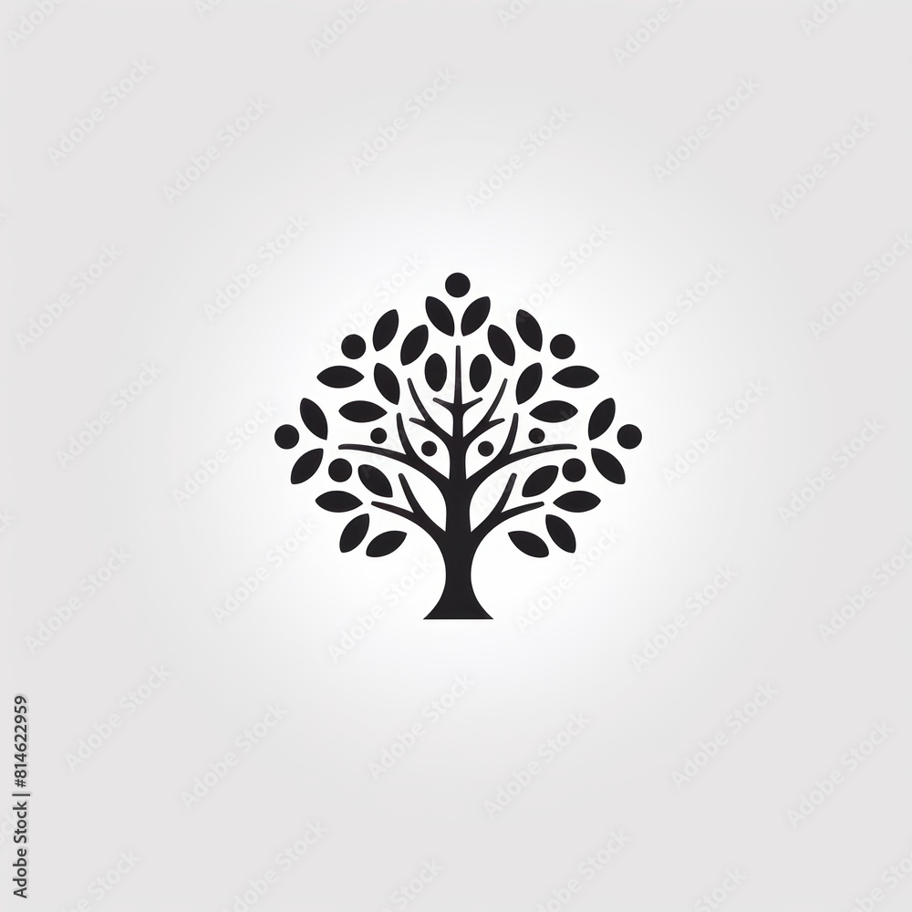 Aufkleber generative ai flat tree icon