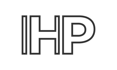 IHP logo design template with strong and modern bold text. Initial based vector logotype featuring simple and minimal typography. Trendy company identity.