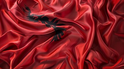 dynamic video showcasing the flag of Albania waving proudly in the wind, symbolizing the nations heritage and identity.