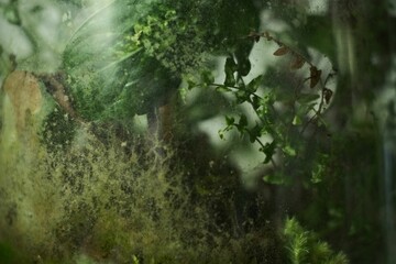 Closeup of a lush green with a blurry background