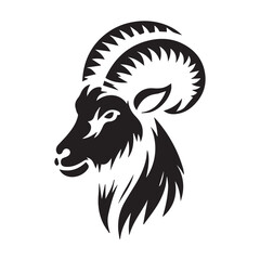 a monochrome image with a goat theme