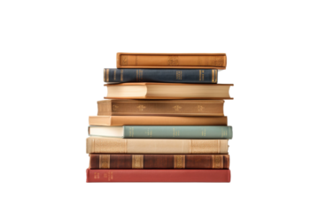 Towering Pages of Knowledge. On a White or Clear Surface PNG Transparent Background.