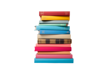 Towering Knowledge: A Monument to Literature. On a White or Clear Surface PNG Transparent Background.