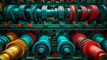 Obraz premium The image shows a variety of industrial parts. These are used in the manufacturing of various products.