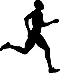 Silhouette of people running illustration. Person doing sport activity for healthy