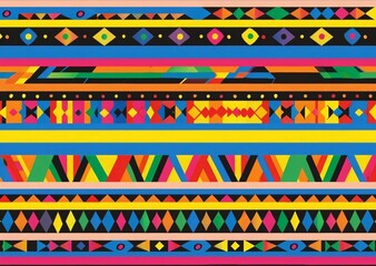 Bright ethnic Mexican national pattern. Traditional Aztec Print. Day of the Dead, Cinco de Mayo, Latin American Heritage Month. Bright ethnic Latin American, Mexican background.