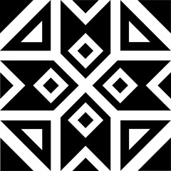 Abstract geometric pattern, monochrome design element.