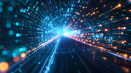 Fototapeta premium Abstract technology blue light