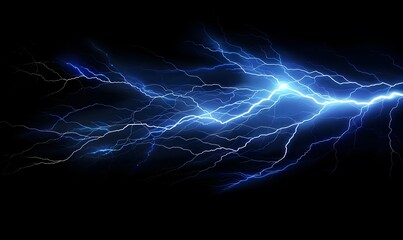 lightning on isolated background,  Generative AI