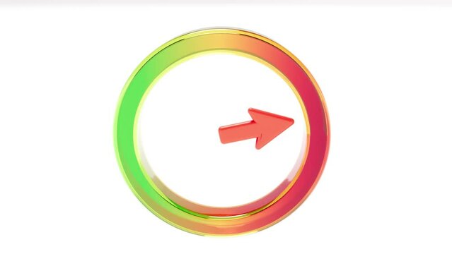 3d circle rainbow indicator on white bh able to loop endless 4k
